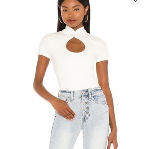 Lovers and Friends white bodysuit with neck detailing - NEVER WORN!